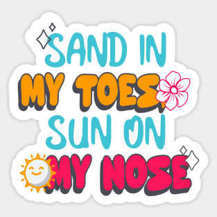 Colorful groovy summer quote Sticker